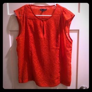 Gap sheer orange short sleeve top